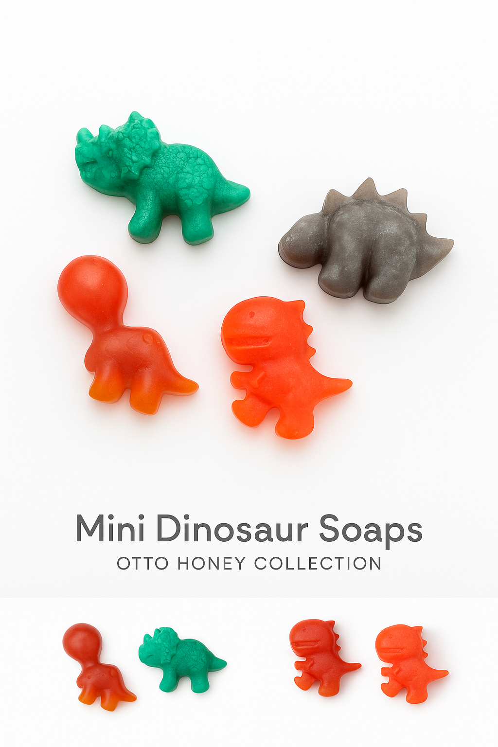 Mini Dinosaur Soap 4-Pack β Otto Honey Collection π¦β¨
