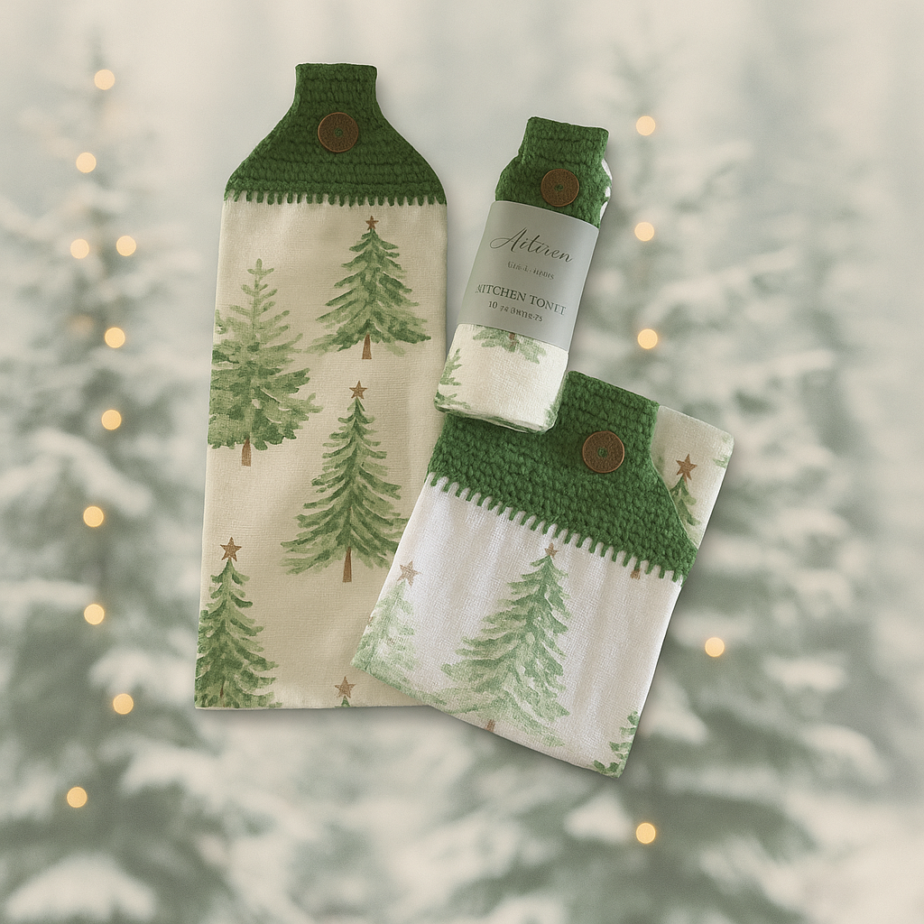 Christmas Tree Kitchen Towel Topper