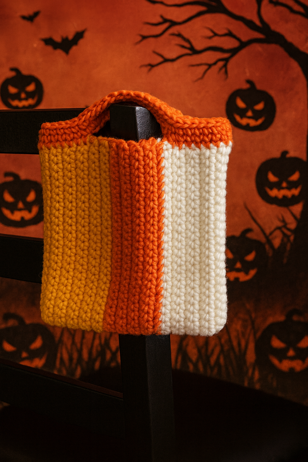 Candy Corn Crochet Tote Bag