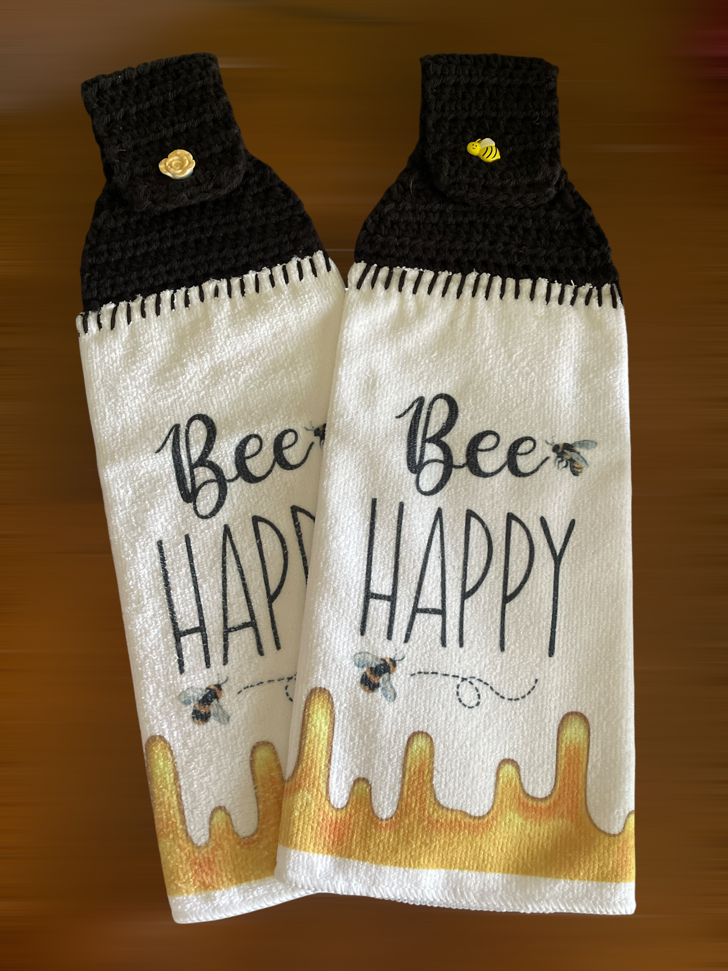 Bee Happy Kitchen Towel Topper