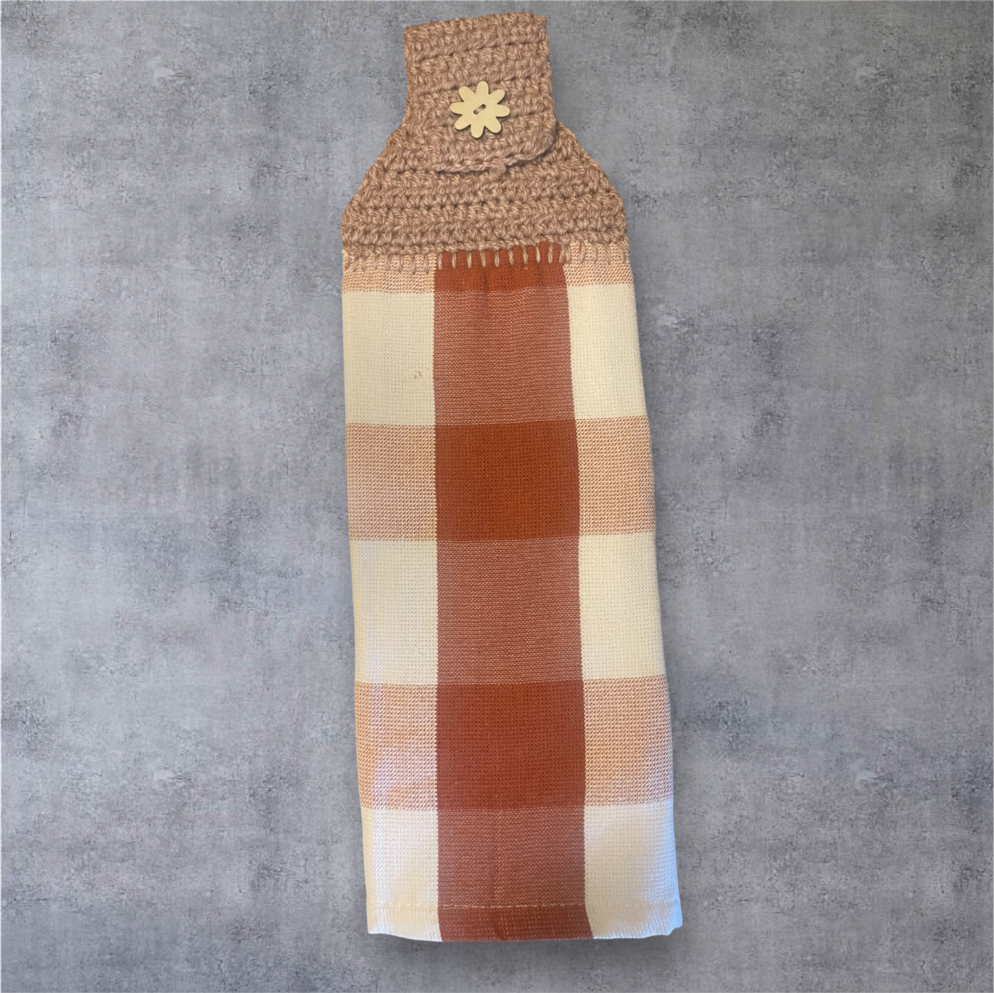 Rust Gingham Hanging Towel