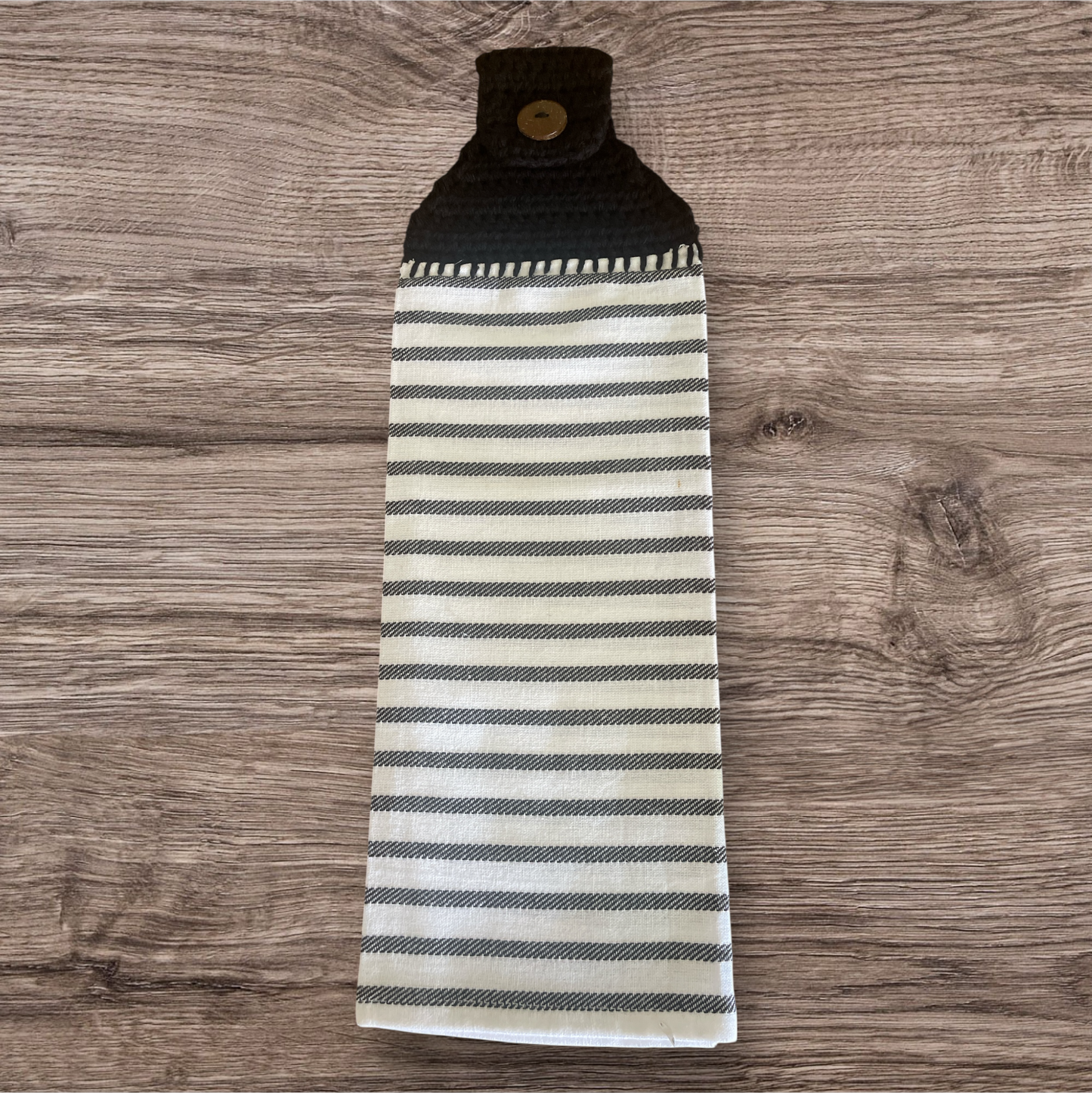 Black & White Farmhouse Stripe Hanging Towel