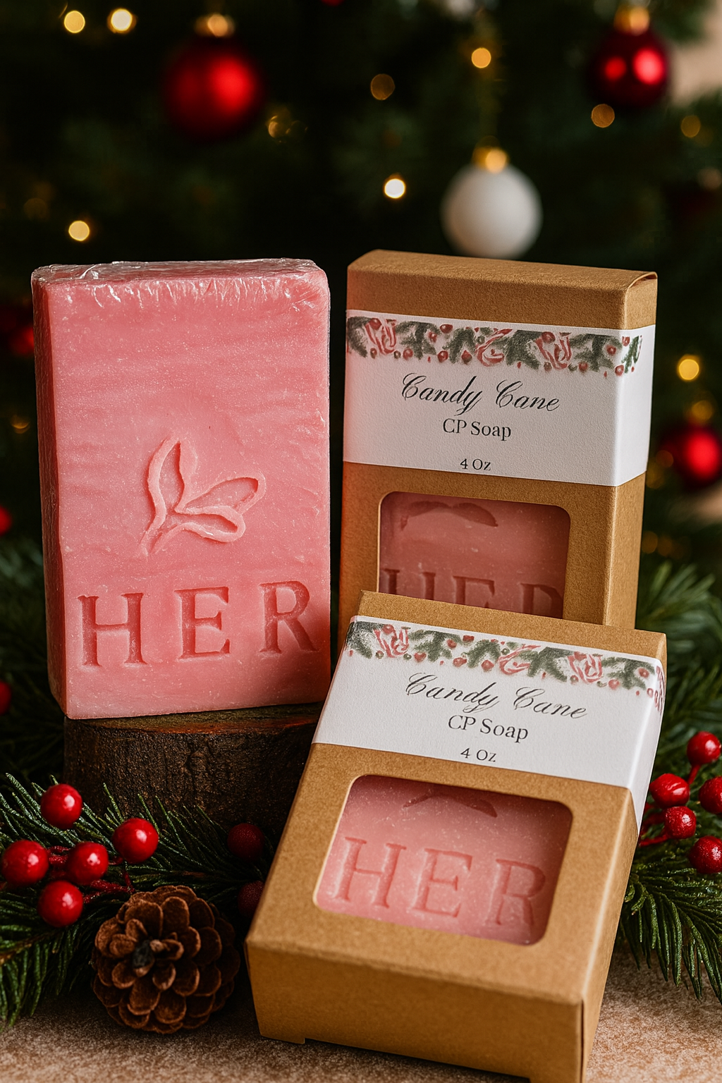 Candy Cane Cold Processed Soap