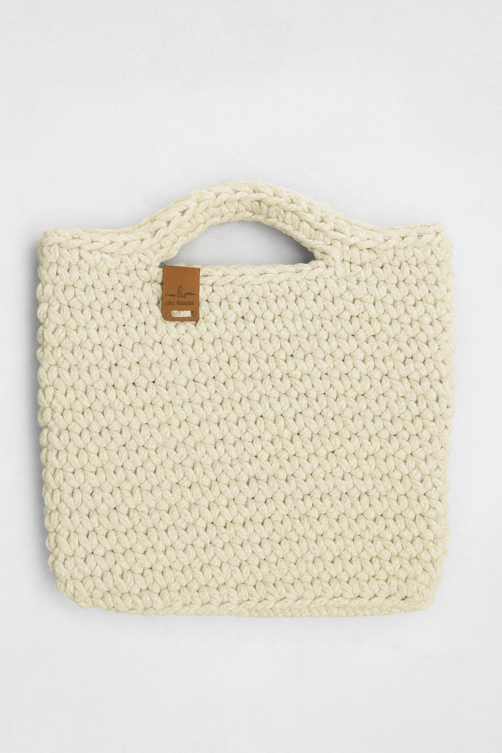 Handmade Crocheted Tote Bag – Natural Cotton