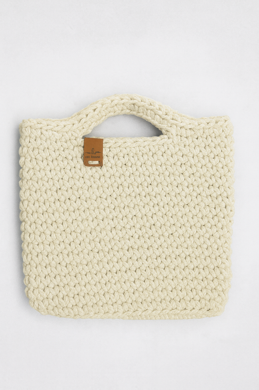 Handmade Crocheted Tote Bag – Natural Cotton