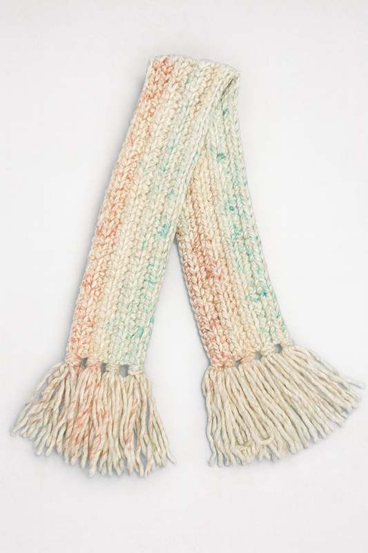 Crocheted Child's Pastel Scarf with Fringe