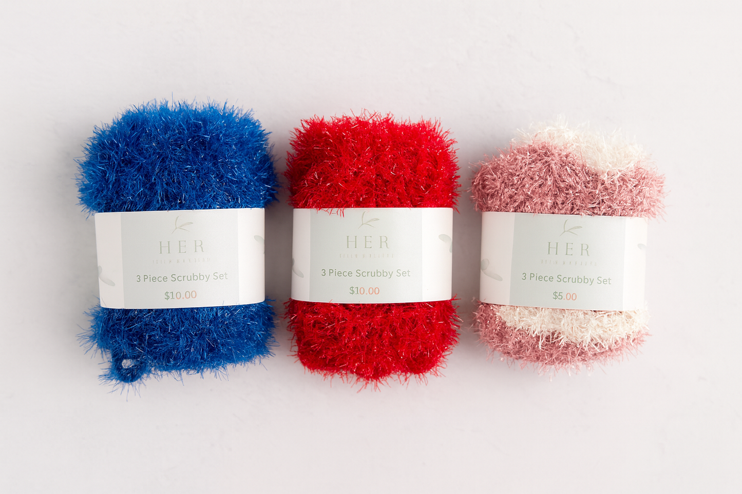 3-Piece Crochet Scrubby Set