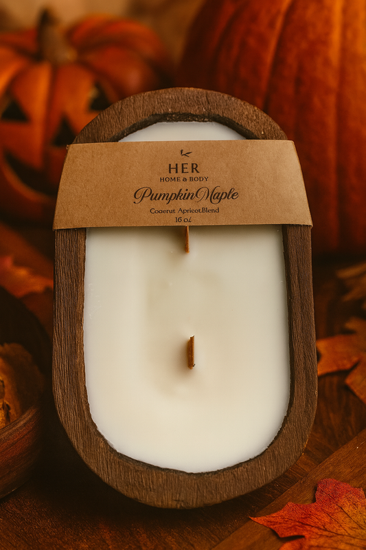 Pumpkin Maple Wooden Dough Bowl Candle – 10 oz.