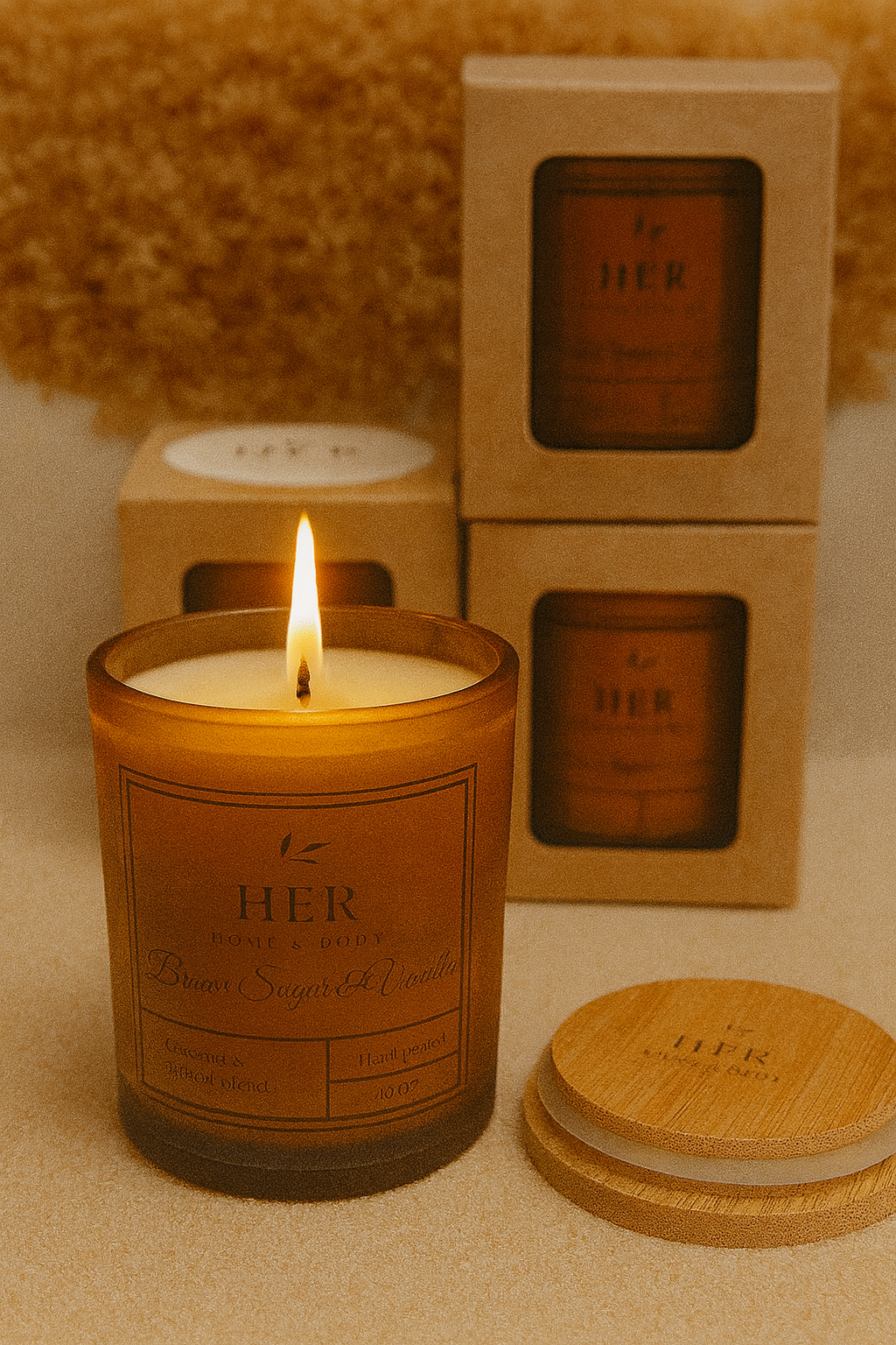 Brown Sugar & Vanilla Amber Jar Candle – 7 oz.