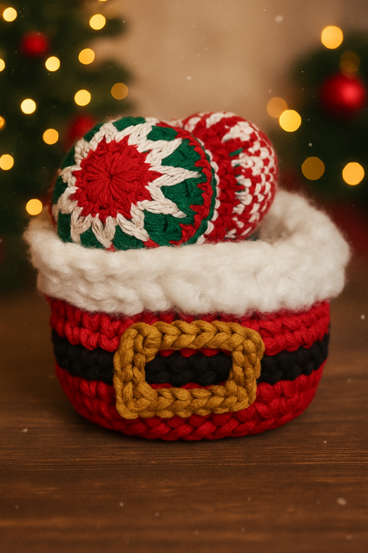 Crocheted Santa Basket