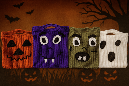 Handmade Crochet Halloween Treat Bags