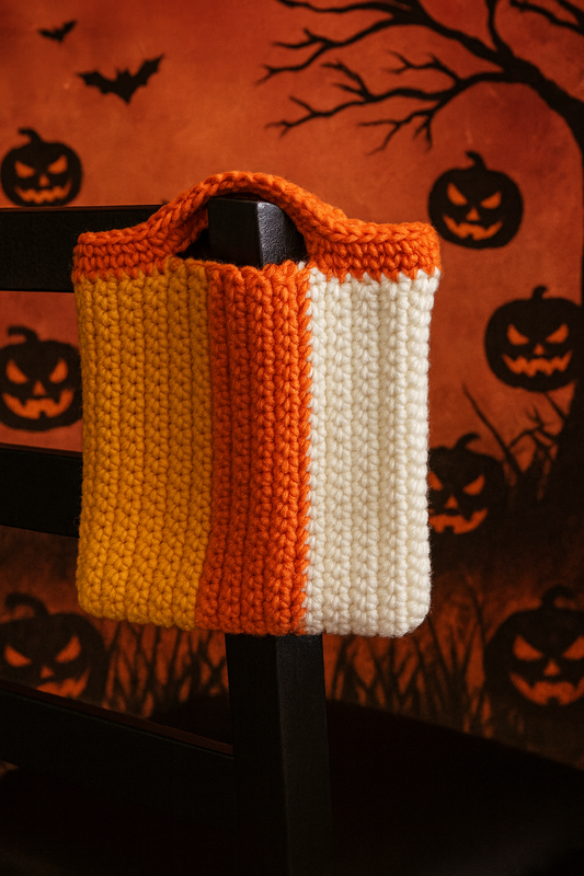Candy Corn Crochet Tote Bag