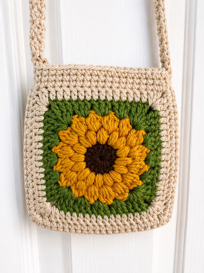 Small Sunflower Crocheted Purse