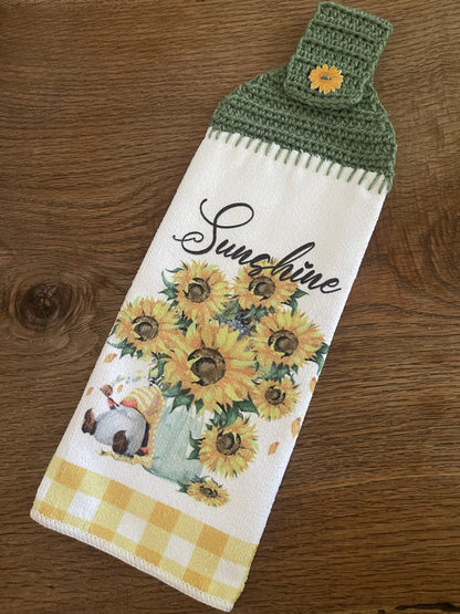 Sunflowers Crocheted Kitchen Towel Toppers **Multiple Patterns**