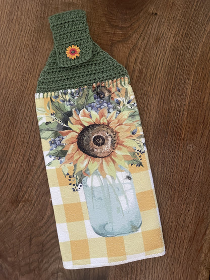 Sunflowers Crocheted Kitchen Towel Toppers **Multiple Patterns**