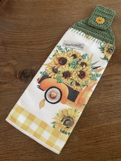 Sunflowers Crocheted Kitchen Towel Toppers **Multiple Patterns**