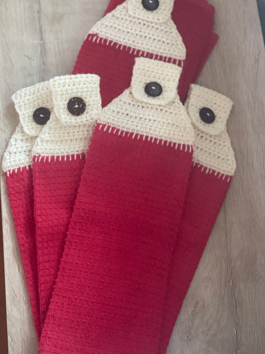 Classic Red Kitchen Towel Topper