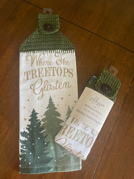 Treetops Glisten Kitchen Towel Topper