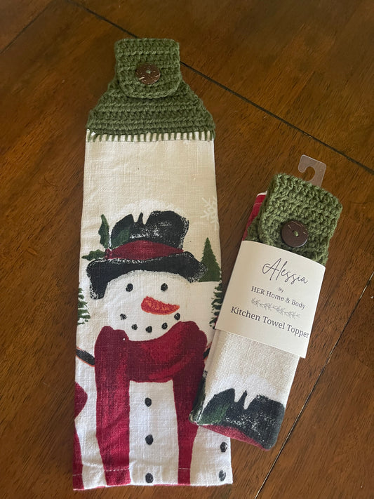 Snowman Kitchen Towel Topper
