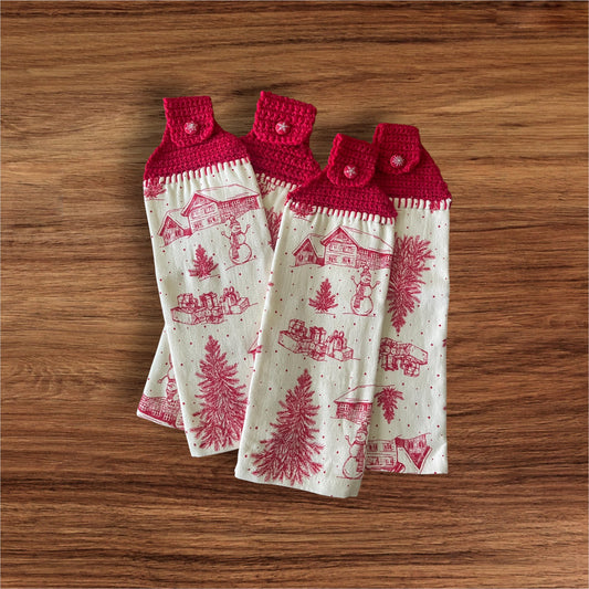 Holiday Scene Kitchen Towel Topper
