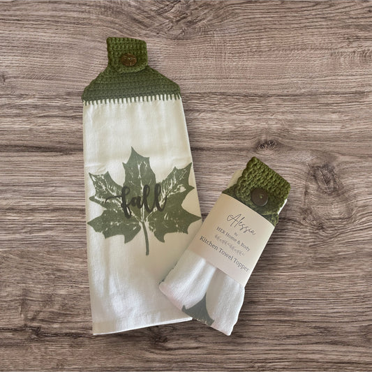 Maple Leaf “Fall” Kitchen Towel Topper