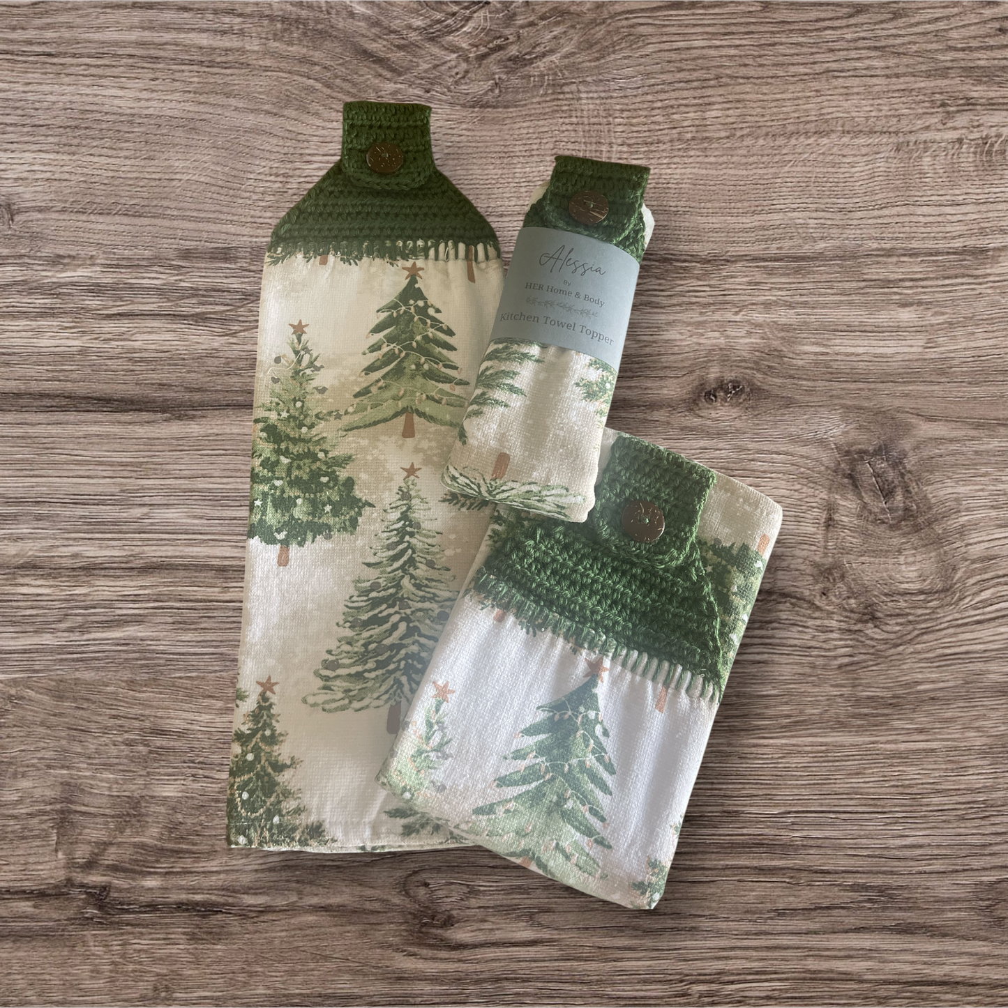 Christmas Tree Kitchen Towel Topper