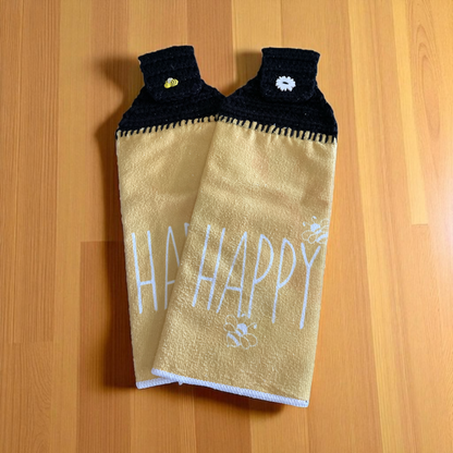 Bee Happy Kitchen Towel Topper