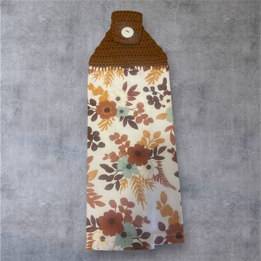 Rustic Floral Kitchen Towel Topper