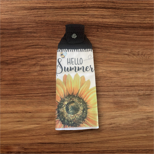 Hello Summer Sunflower Hanging Towel