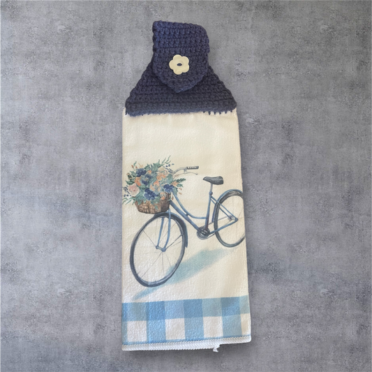 Blue Bicycle Hanging Towel