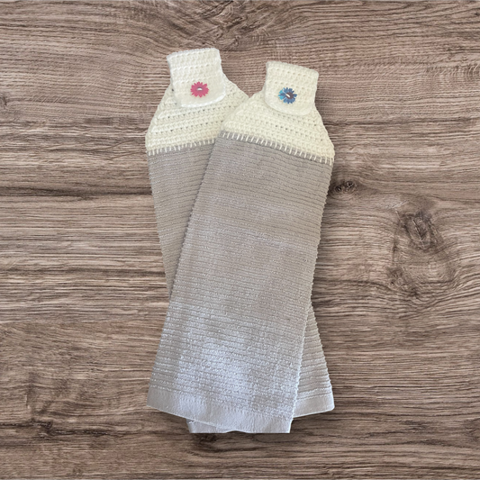 Gray Textured Hanging Towel
