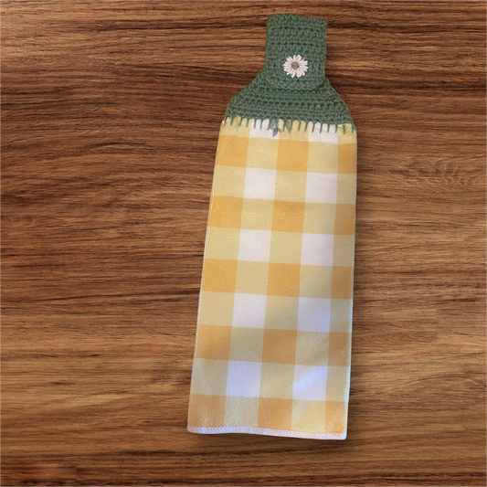 Golden Gingham Hanging Towel