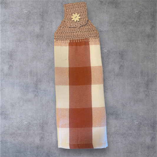 Rust Gingham Hanging Towel
