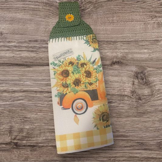 Sunflower Truck Hanging Towel