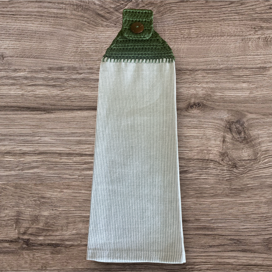Sage Pinstripe Hanging Towel